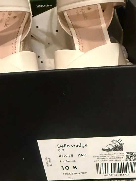 kate spade Cream Leather Cross-Strap Espadrille Wedges - Picture 9 of 9